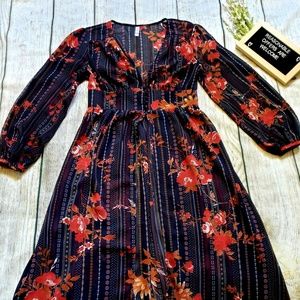 Floral chiffon duster